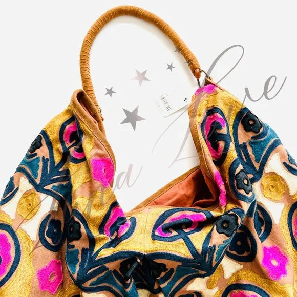 FREE PEOPLE Hypnotized Slouchy Tote In Jewel Tone NWT